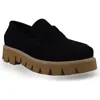 National Comfort Lenna Suede Platform Loafer In Black