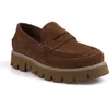 National Comfort Lenna Suede Platform Loafer In Brown