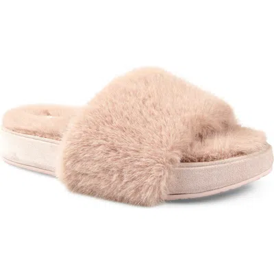 National Comfort Macklin Faux Fur Slipper In Neutral