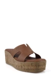 National Comfort Maxinne Platform Wedge Sandal In Tan Leather