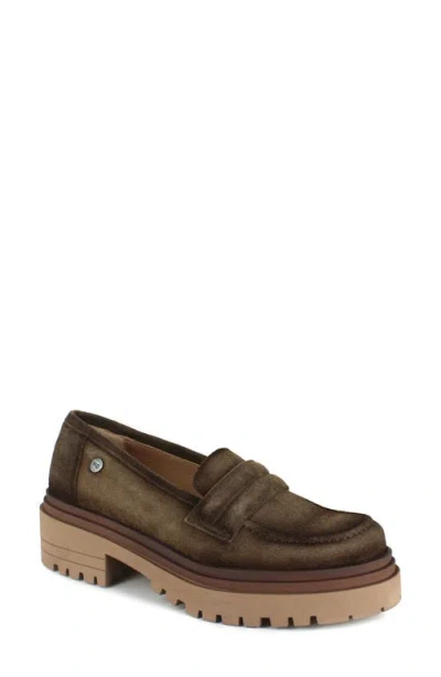 National Comfort Rosalia Water Resistant Suede Lug Sole Loafer In Mocse