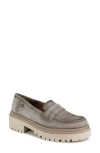 National Comfort Rosalia Water Resistant Suede Lug Sole Loafer In Sanse