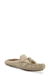 National Comfort Tal Tassel Mule In Natural Suede