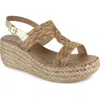 National Comfort Tarragon Crystal Embellished Platform Wedge In Platinum Leather