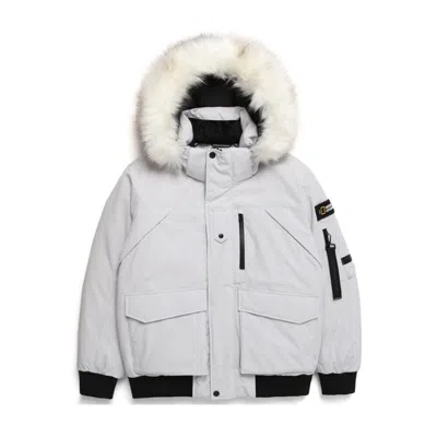 Pre-owned National Geographic Mens Taruga Fur Trim Hoodie Down Jacket N234mdw930 410 Grey In Gray