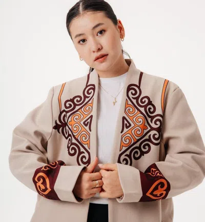 Pre-owned National Kazakh  Pars Clothing Namys In White