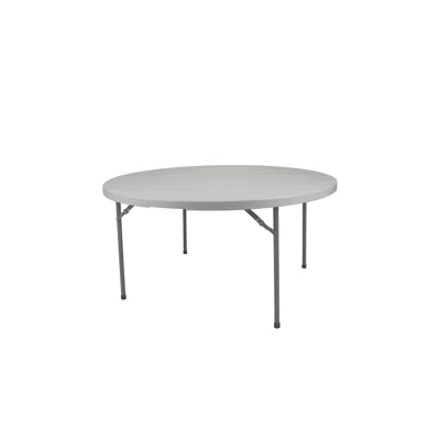 National Public Seating 60" Comfort Max Round Fold In Half Plastic Table In Gray