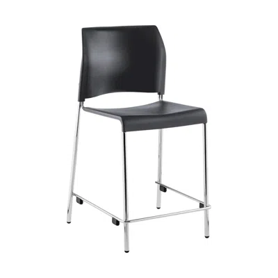 National Public Seating 8800 Series Cafetorium Plastic Stool, Counter Height, Charcoal In Black
