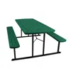 National Public Seating Blow Molded Picnic Table- Green, Black Frame