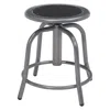 National Public Seating Nps 18" - 24" Height Adjustable Swivel Stool, Black Seat And Grey Frame