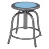 National Public Seating Nps 18" - 24" Height Adjustable Swivel Stool, Blueberry Seat And Grey Frame