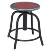 National Public Seating Nps 18" - 24" Height Adjustable Swivel Stool, Burdy Seat And Black Frame