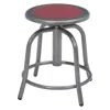 National Public Seating Nps 18" - 24" Height Adjustable Swivel Stool, Burdy Seat And Grey Frame