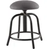 National Public Seating Nps 18"-25" Height Adjustable Designer Stool, 3" Fabric Padded Charcoal Seat, Black Frame