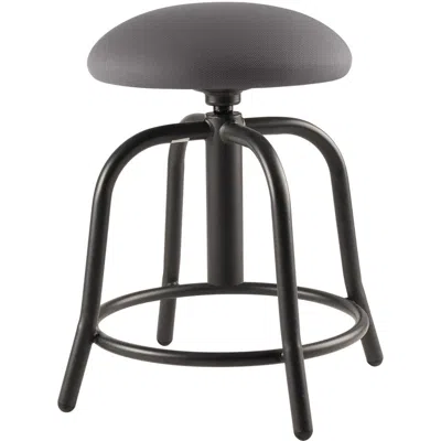 National Public Seating Nps 18"-25" Height Adjustable Designer Stool, 3" Fabric Padded Charcoal Seat, Black Frame