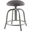 National Public Seating Nps 18"-25" Height Adjustable Designer Stool, 3" Fabric Padded Charcoal Seat, Grey Frame