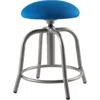 National Public Seating Nps 18"-25" Height Adjustable Designer Stool, 3" Fabric Padded Cobalt Blue Seat, Grey Frame