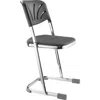 National Public Seating Nps 18" Elephant Z-stool With Backrest, Black Seat And Chrome Frame