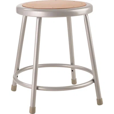 National Public Seating Nps 18" Heavy Duty Steel Stool, Grey