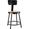 National Public Seating Nps 18"heavy Duty Steel Stool With Backrest, Black