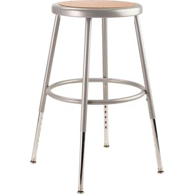 National Public Seating Nps 19"-27" Height Adjustable Heavy Duty Steel Stool, Grey