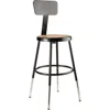National Public Seating Nps 19"-27" Height Adjustable Heavy Duty Steel Stool With Backrest, Black
