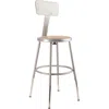 National Public Seating Nps 19"-27" Height Adjustable Heavy Duty Steel Stool With Backrest, Grey