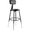 National Public Seating Nps 19"-27" Height Adjustable Heavy Duty Vinyl Padded Steel Stool With Backrest, Black