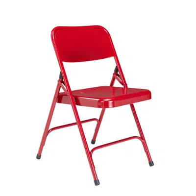 National Public Seating Nps 200 Series Premium All-steel Double Hinge Folding Chair, Red (pack Of 4)