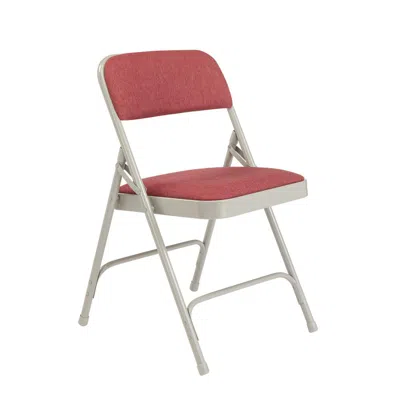 National Public Seating Nps 2200 Series Deluxe Fabric Upholstered Double Hinge Premium Folding Chair, Majestic Cabernet (pac In Red