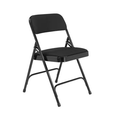 National Public Seating Nps 2200 Series Deluxe Fabric Upholstered Double Hinge Premium Folding Chair, Midnight Black (pack O