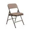 National Public Seating Nps 2200 Series Deluxe Fabric Upholstered Double Hinge Premium Folding Chair, Russet Walnut (pack Of In Brown