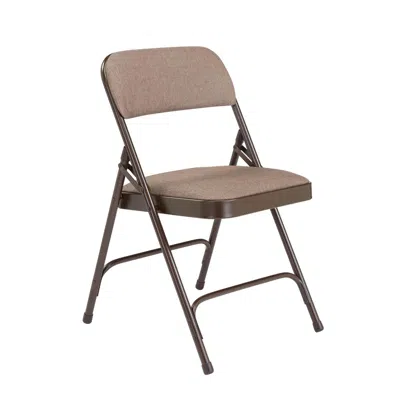 National Public Seating Nps 2200 Series Deluxe Fabric Upholstered Double Hinge Premium Folding Chair, Russet Walnut (pack Of In Brown
