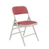 National Public Seating Nps 2300 Series Deluxe Fabric Upholstered Triple Brace Double Hinge Premium Folding Chair, Majestic  In Red