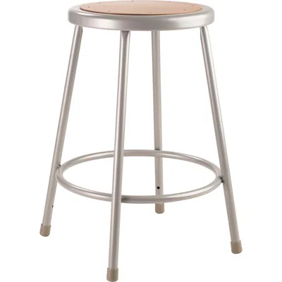 National Public Seating Nps 24" Heavy Duty Steel Stool, Grey