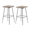 National Public Seating Nps 25"-33" Height Adjustable Heavy Duty Square Seat Steel Stool, Grey