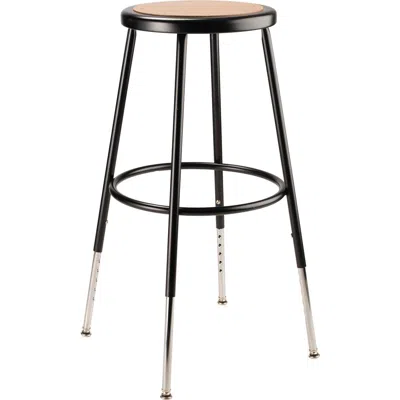National Public Seating Nps 25"-33" Height Adjustable Heavy Duty Steel Stool, Black