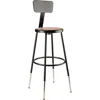 National Public Seating Nps 25"-33" Height Adjustable Heavy Duty Steel Stool With Backrest, Black