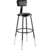 National Public Seating Nps 25"-33" Height Adjustable Heavy Duty Vinyl Padded Steel Stool With Backrest, Black