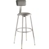 National Public Seating Nps 25"-33" Height Adjustable Heavy Duty Vinyl Padded Steel Stool With Backrest, Grey