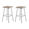 National Public Seating Nps 30" Heavy Duty Square Seat Steel Stool, Grey