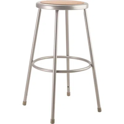 National Public Seating Nps 30" Heavy Duty Steel Stool, Grey