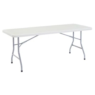 National Public Seating Nps 30" X 72" Heavy Duty Folding Table, Speckled Gray In White