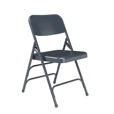 National Public Seating Nps 300 Series Deluxe All-steel Triple Brace Double Hinge Folding Chair, Char-blue (pack Of 4)