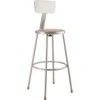 National Public Seating Nps 30"heavy Duty Steel Stool With Backrest, Grey