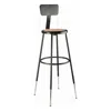 National Public Seating Nps 32 -39" Height Adjustable Heavy Duty Steel Stool With Backrest, Black