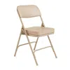 National Public Seating Nps 3200 Series Premium 2" Vinyl Upholstered Double Hinge Folding Chair, Beige (pack Of 2) In Neutral