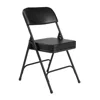National Public Seating Nps 3200 Series Premium 2" Vinyl Upholstered Double Hinge Folding Chair, Black (pack Of 2) In Black