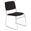 National Public Seating Nps 8600 Series Fabric Padded Signature Stack Chair, Ebony Black