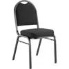 National Public Seating Nps 9200 Series Premium Fabric Upholstered Stack Chair, Ebony Black Seat/ Black Sandtex Frame